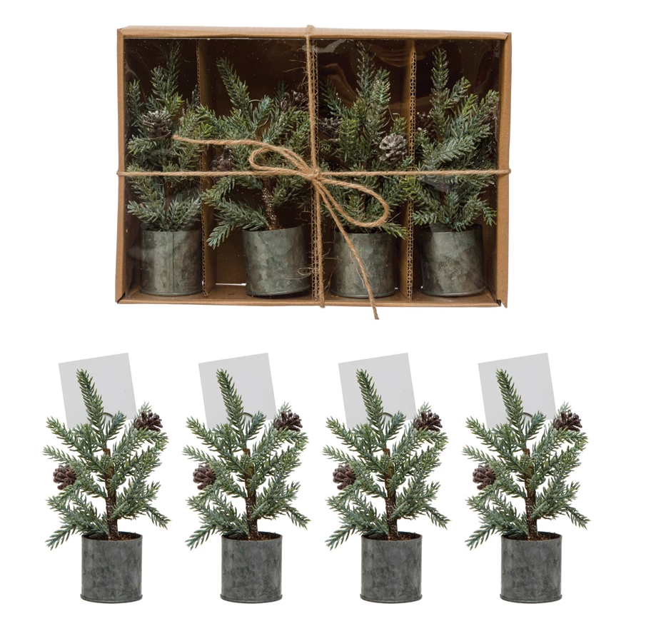 Faux Pine Tree Place Card Holders