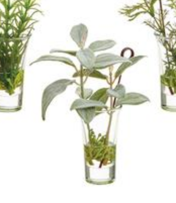 Herb Garden Namecard Holder in Glass Vase