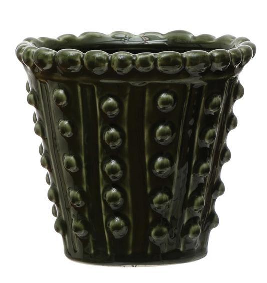 Stoneware Hobnail Planter