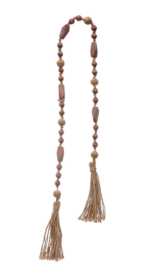 Pink Bead Garland with Tassels