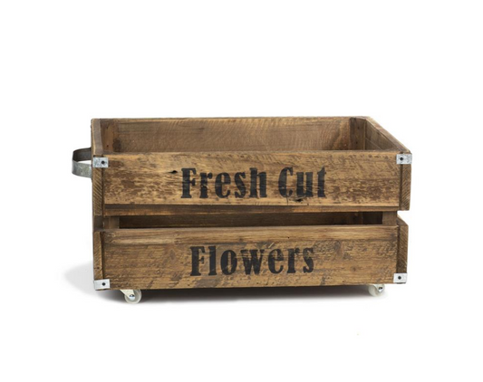 Fresh Cut Flowers Crate on Wheels