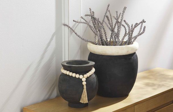 Black Beaded Pot