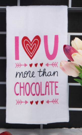 I Love You More Than Chocolate Tea Towel
