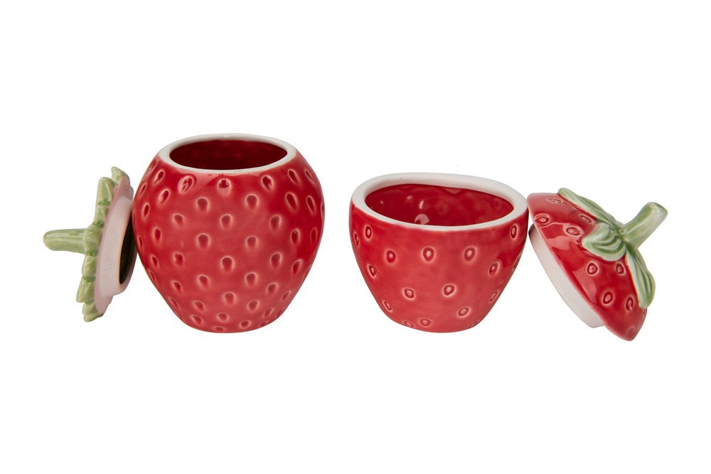 Round Stoneware Strawberry Jar