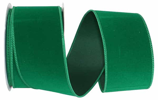 Velvet Emerald wired Edge Ribbon