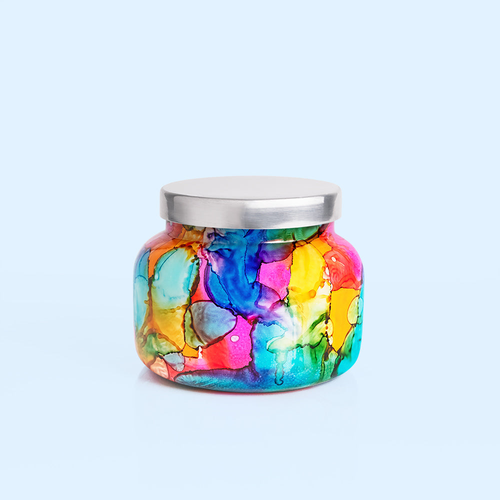 Volcano Rainbow Watercolor Jar Candle
