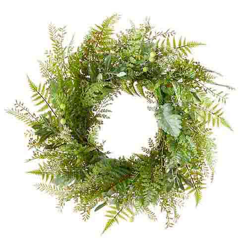 28" MIXED FERN WREATH