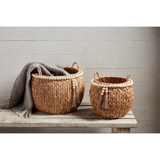 Water Hyacinth Bead Basket