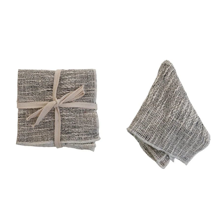 Woven Cotton Slub Dish Cloths, Set of 3