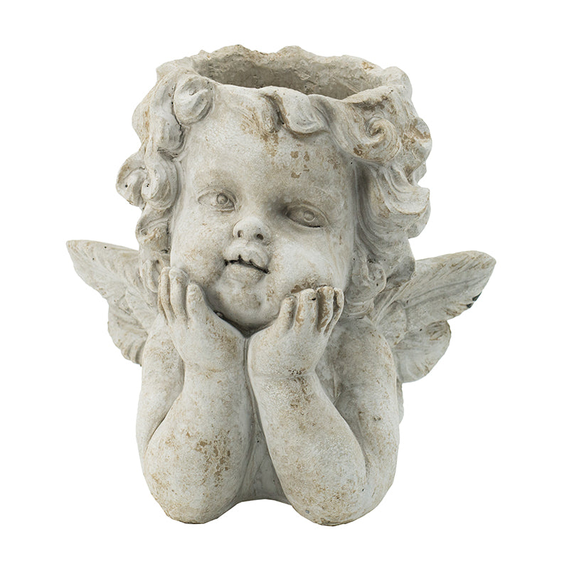 Cement Cherub Planter