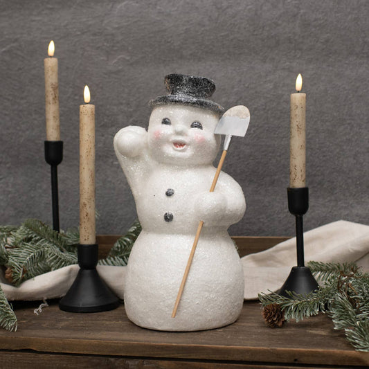 12.75" VINTAGE SNOWMAN W/ SHOVEL