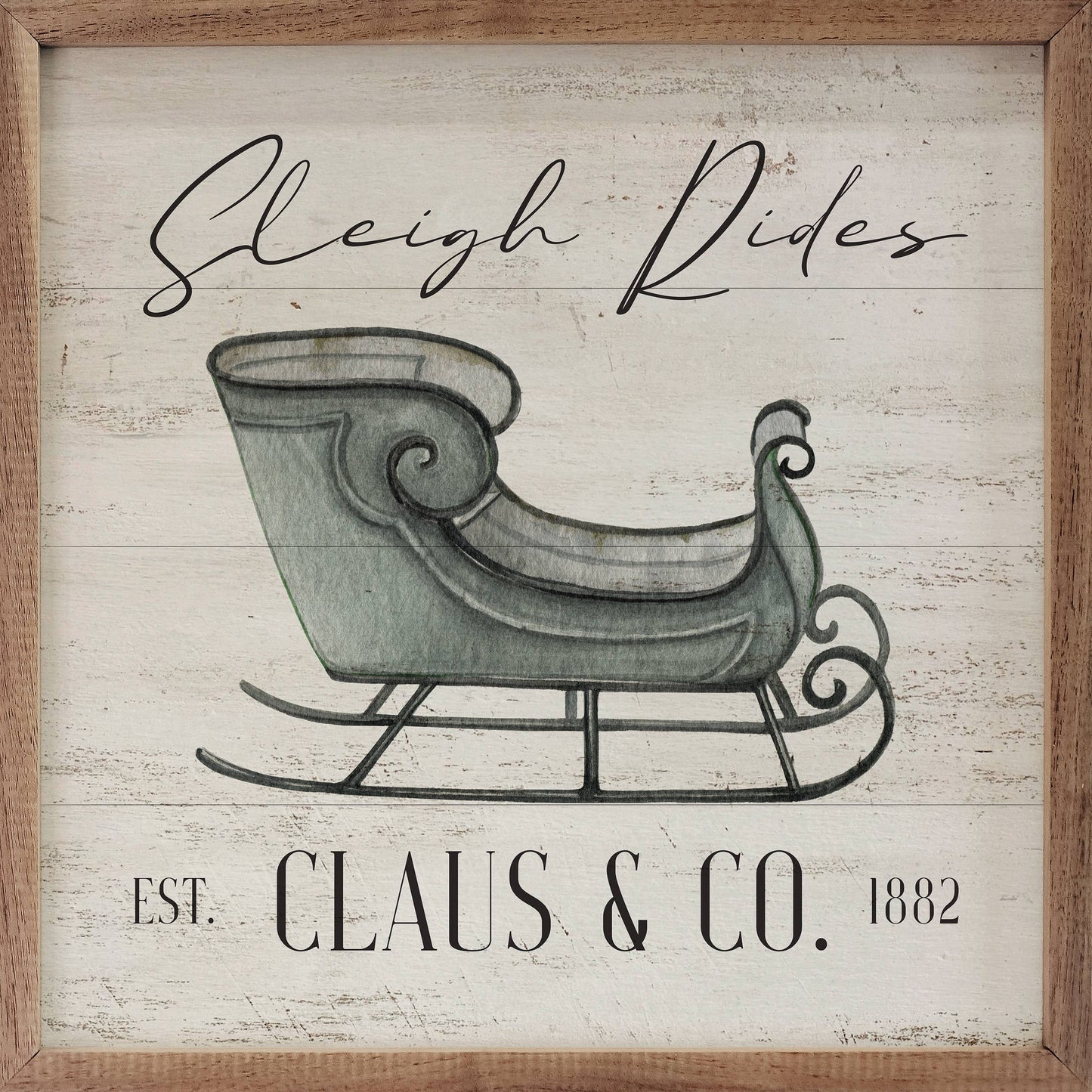 Sleigh Rides Green Claus & Co Whitewash