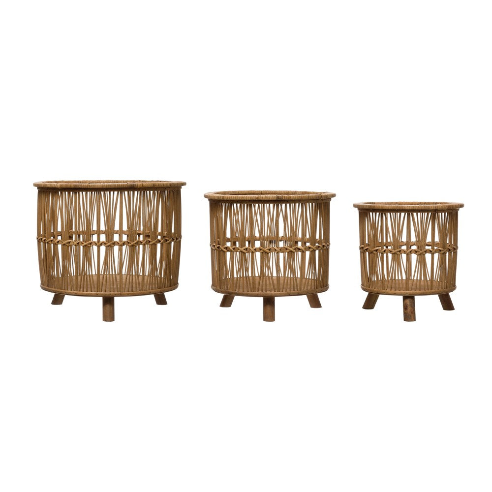 Bamboo Footed Basket