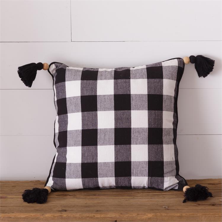 Buffalo Plaid Pillow with Tassels