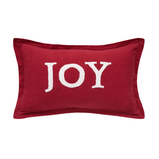 Christmas Joy Ruby Red Throw Pillow