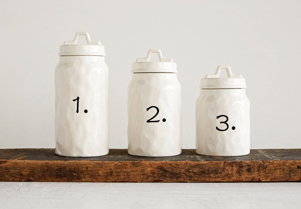 Ceramic Canister with Numbers Set (3)