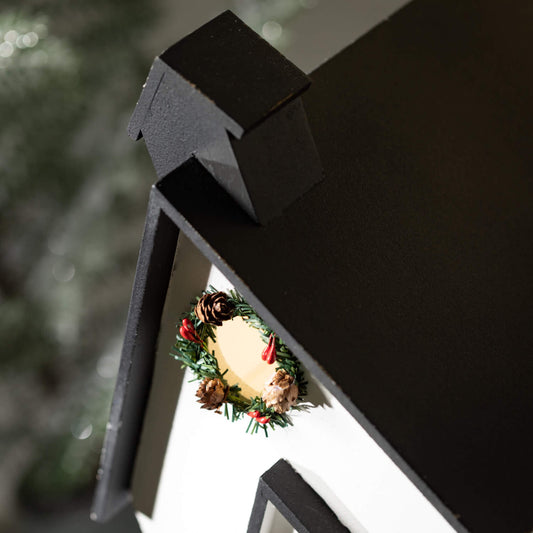 LED Church with Wreath