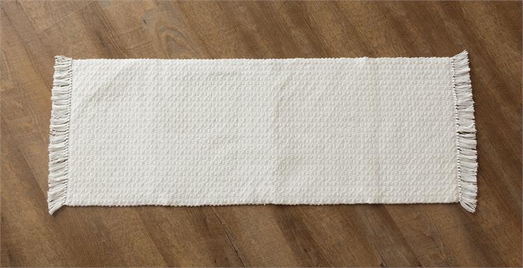 Woven Cotton Table Runner with Fringe