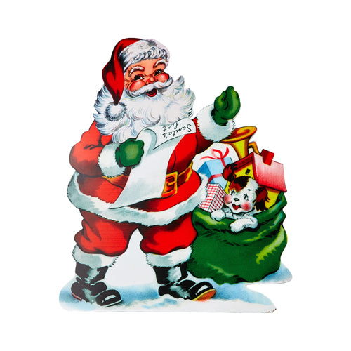 Santa with List Cut Out