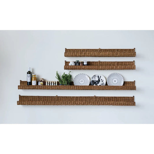 Large Hand-Woven Rattan Wall Ledge