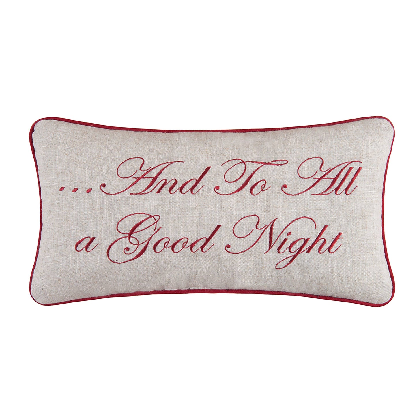 And To All A Good Night Embroidered Pillow
