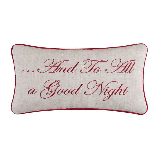 And To All A Good Night Embroidered Pillow