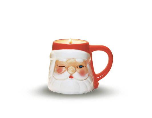 Winking Santa Mug Candle