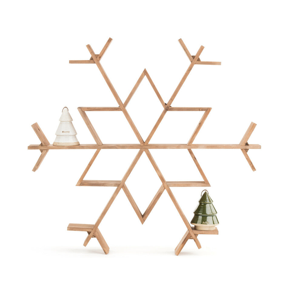 Large Wood Snowflake Wall Shelf