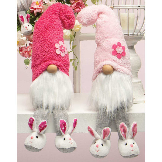 Gnome with Flower Hat and Bunny Slippers