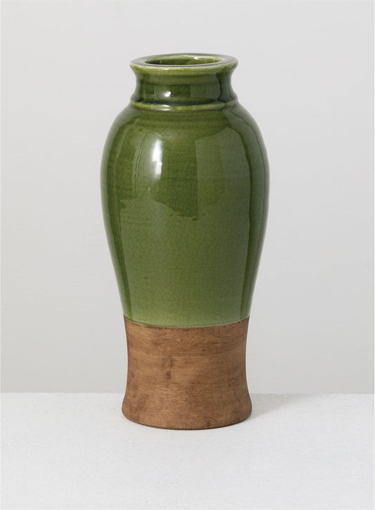 Ceramic Green and Brown Vase