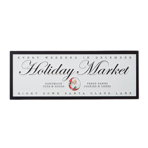 Holiday Market Embossed Metal Sign