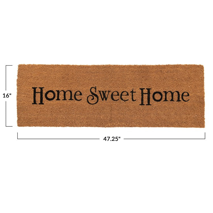 Natural Coir Double Doormat "Home Sweet Home"