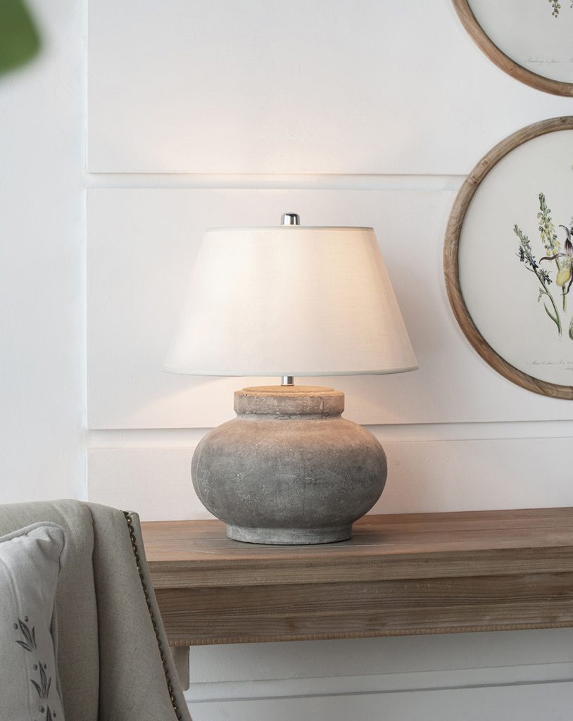 Grey Cement Table Lamp