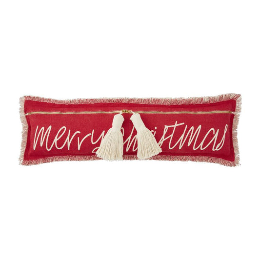 Merry Christmas Tassel Pillow