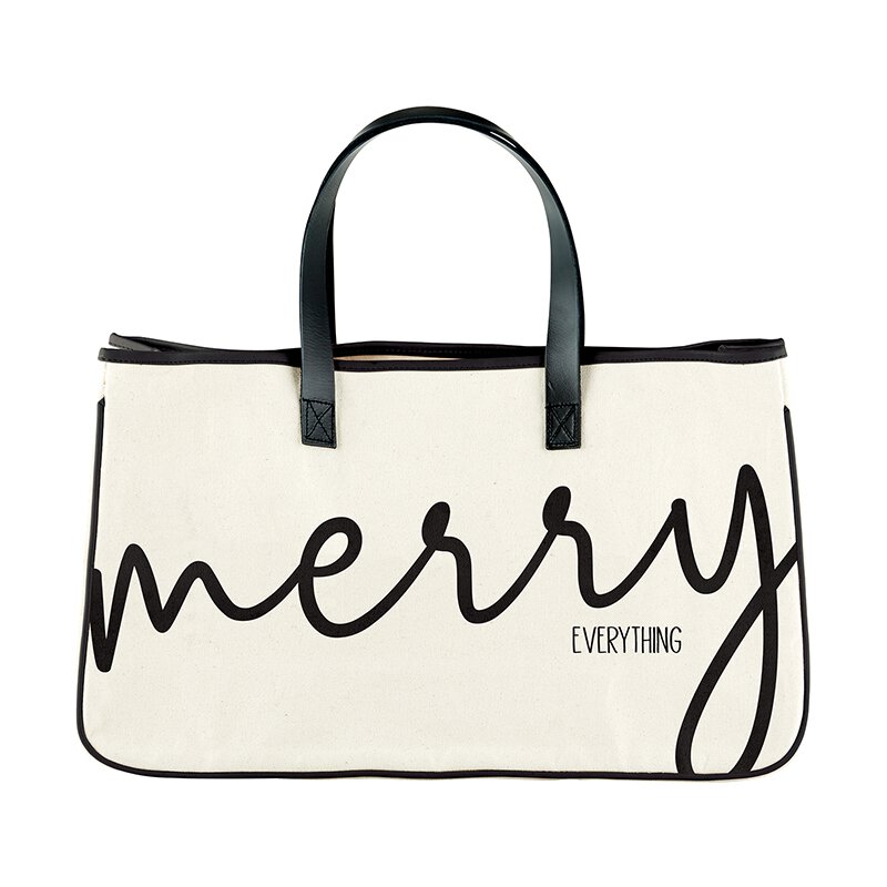 Merry Everything Canvas Tote