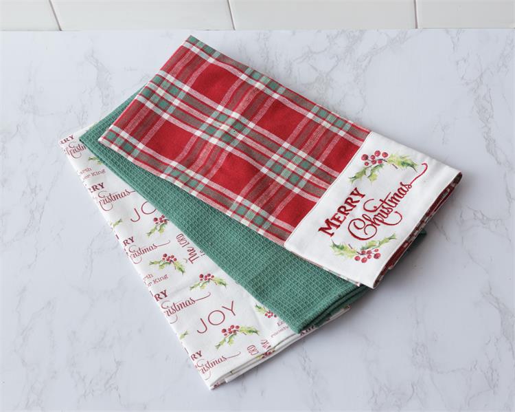 Merry Christmas Tea Towel Set