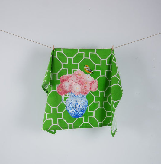 Tea Towel, Ranunculus In Vase