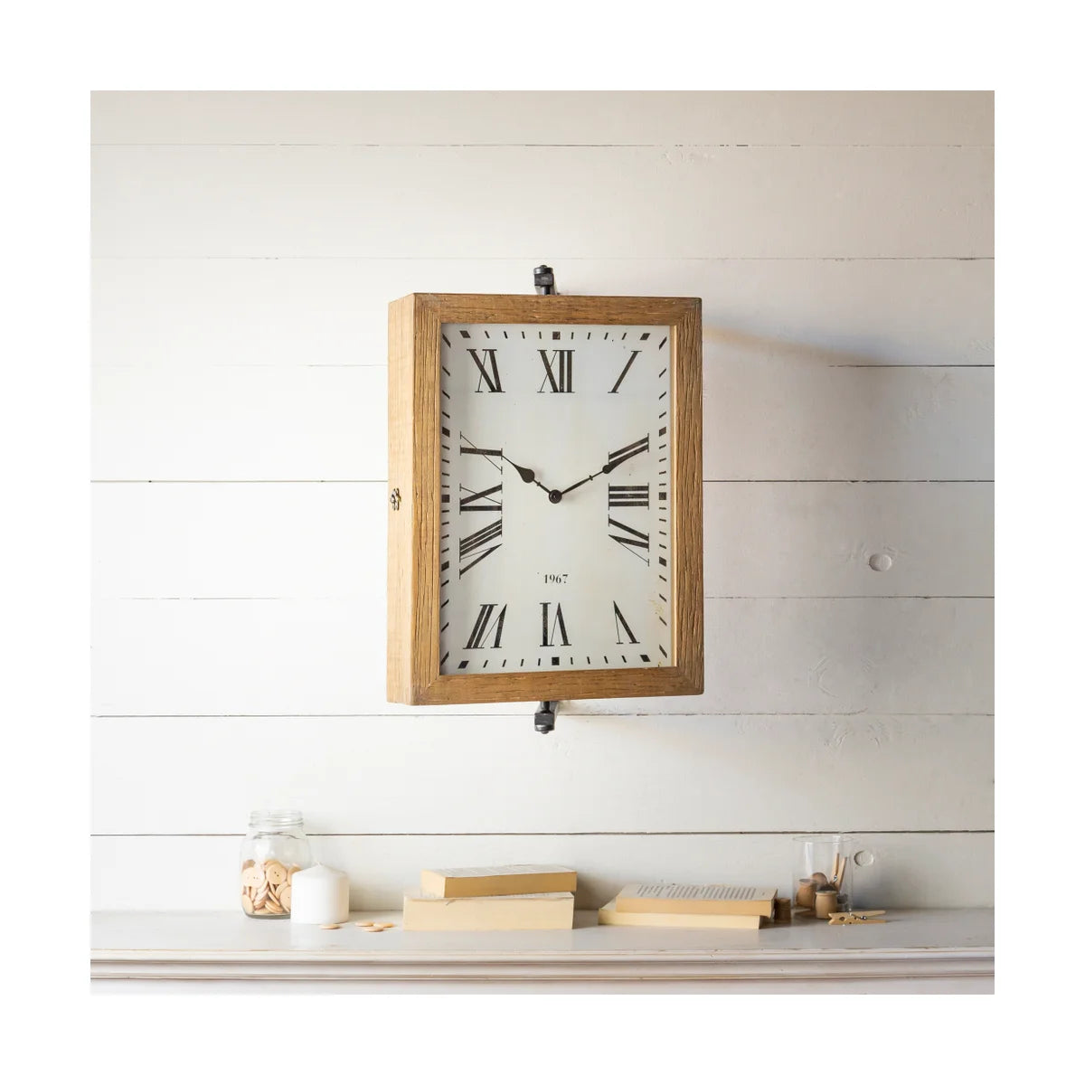 Double Sided Clock with Bracket