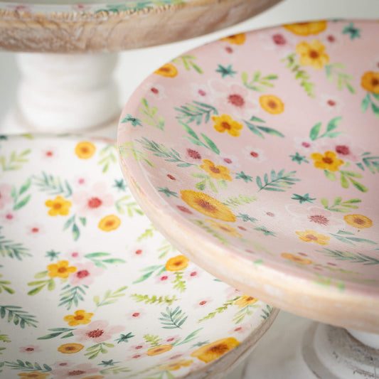 FLORAL FOOTED BOWL