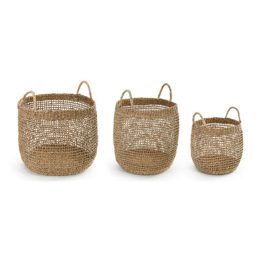 Open Weave Basket with Handle