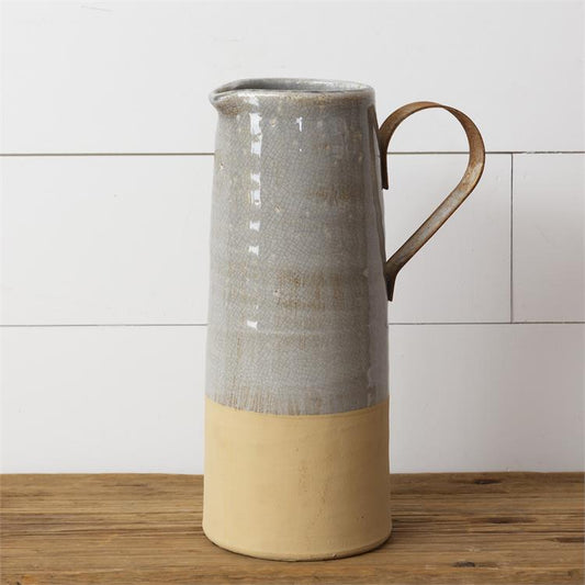 Large Pitcher with Metal Handle