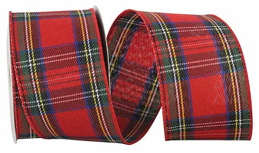 Traditional Multi Plaid Twill Wired Edge Ribbon