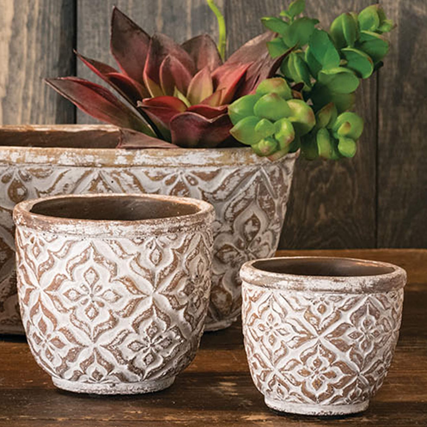 Patterned Round Pot