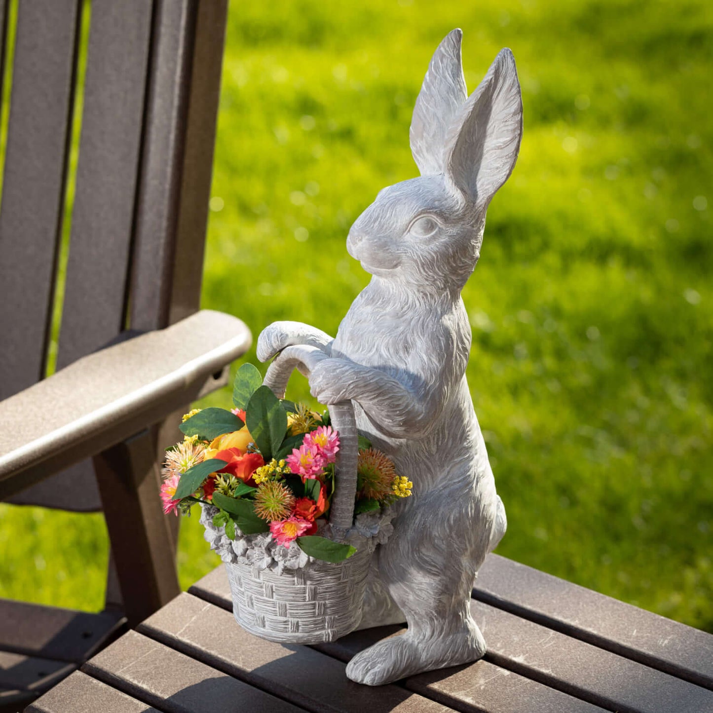 WHITEWASHED BUNNY WITH BASKET