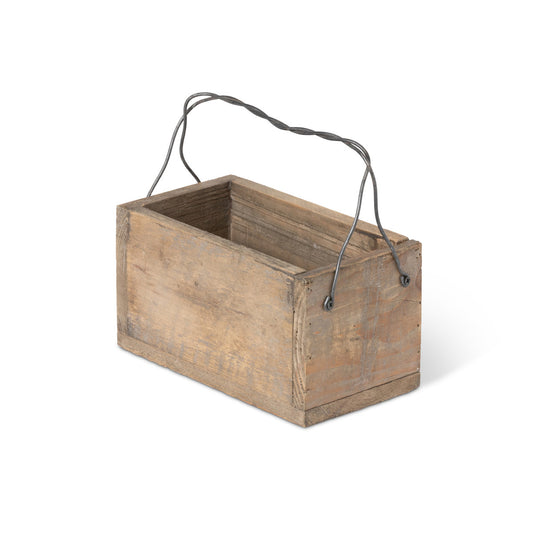 Primitive Wood Box with Wire Handle