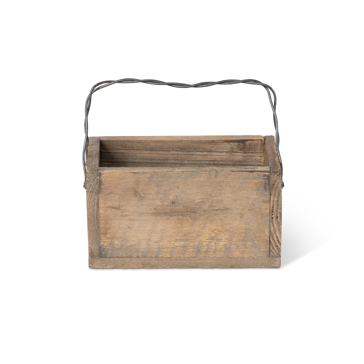 Primitive Wood Box with Wire Handle