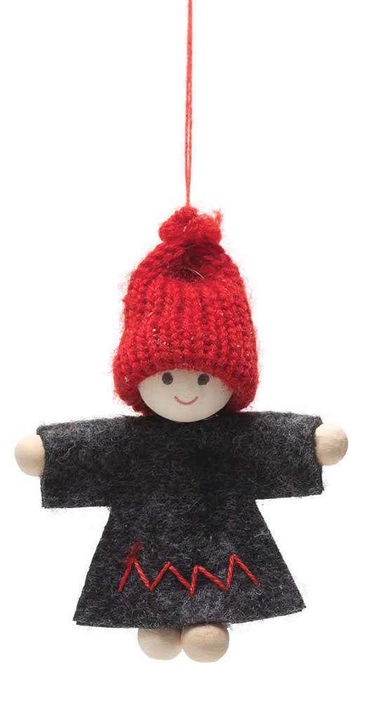 Red/Grey Boy & Girl Ornament