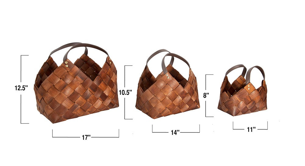 Seagrass Baskets w/ Leather Handles