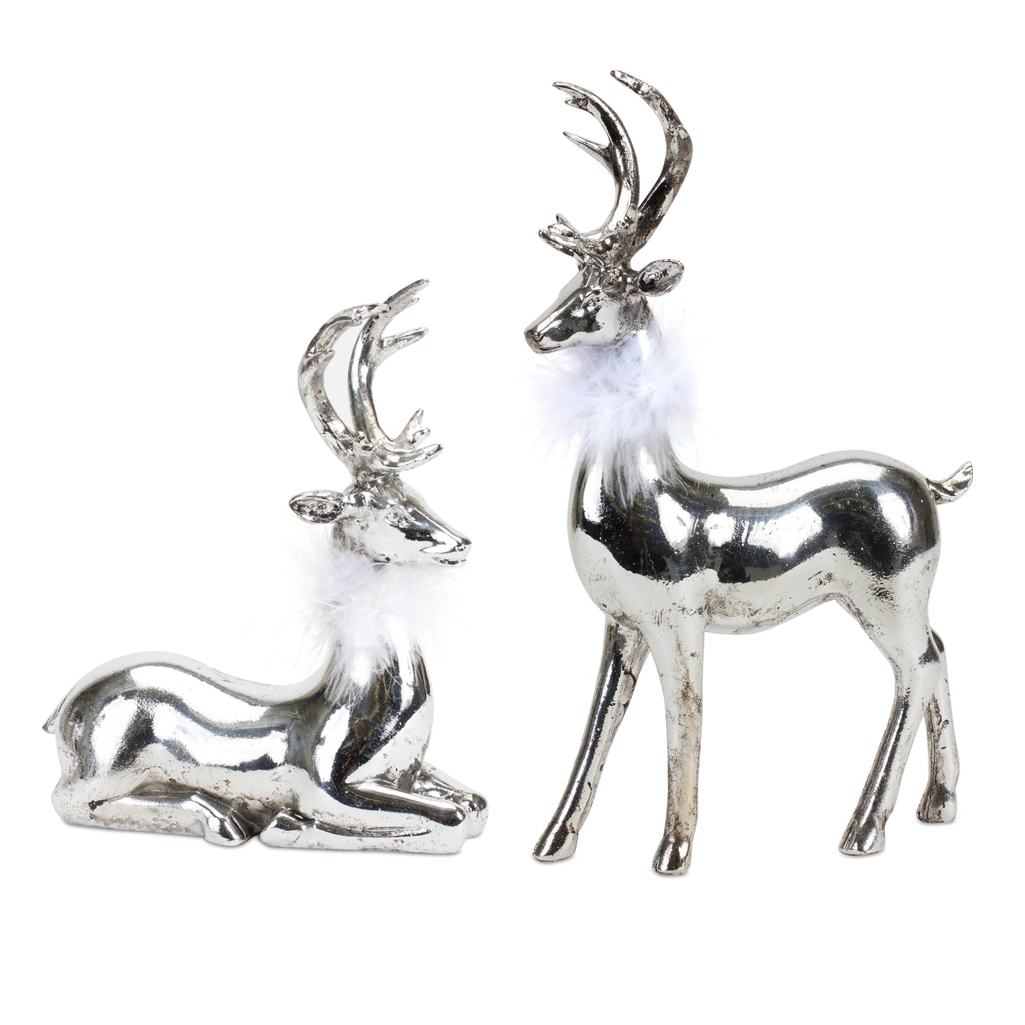 Silver Chrome Deer with Fur