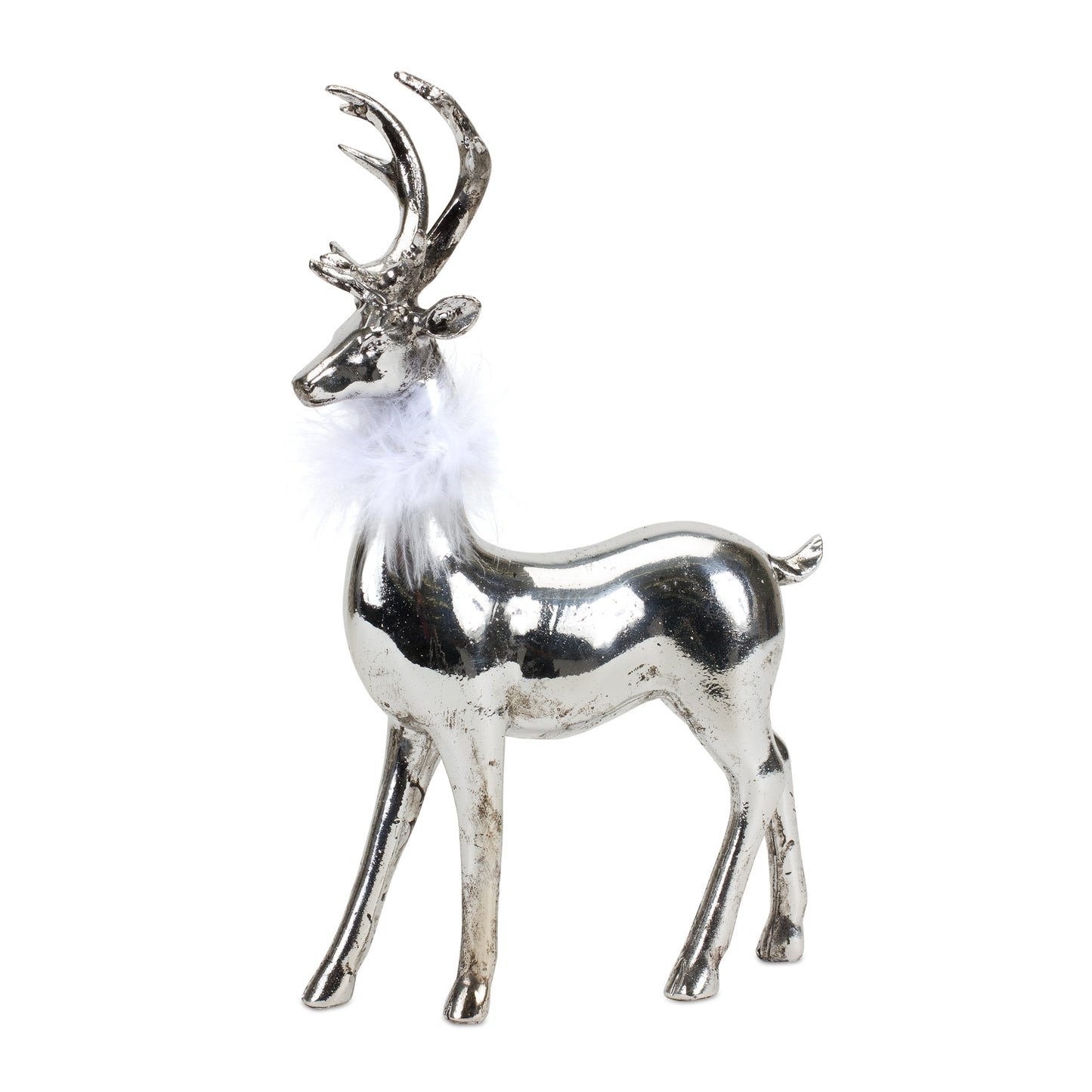 Silver Chrome Deer with Fur